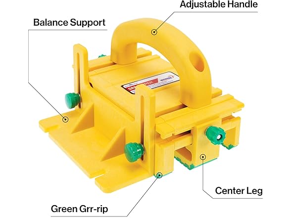 MICROJIG GRR-RIPPER GR-100 3D Table Saw Pushblock, Yellow