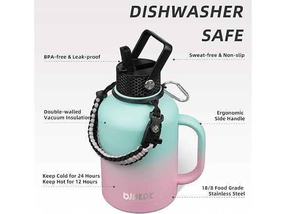 BJPKPK 50oz Insulated Water Bottle