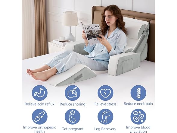 paxato 9PCS Wedge Pillow Set Gray