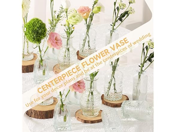 anquephd 32-Pack Glass Bud Vase Wedding
