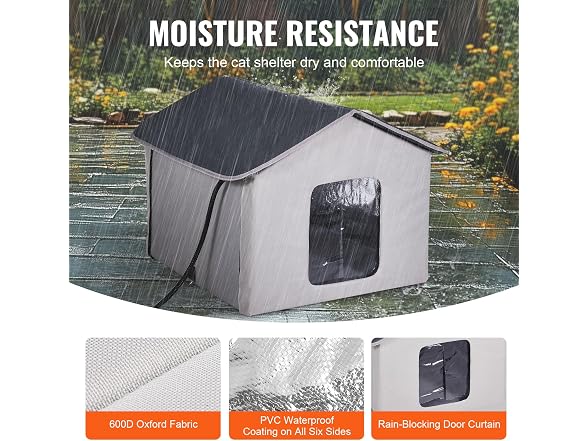 VEVOR Outdoor Heated Cat House