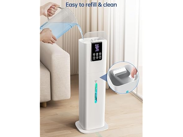 White Hiswelle 8L Smart Top Fill Humidifier