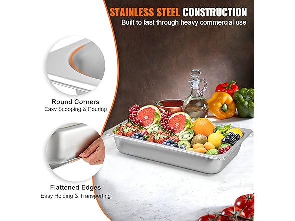 VEVOR 6 Pack Hotel Pans