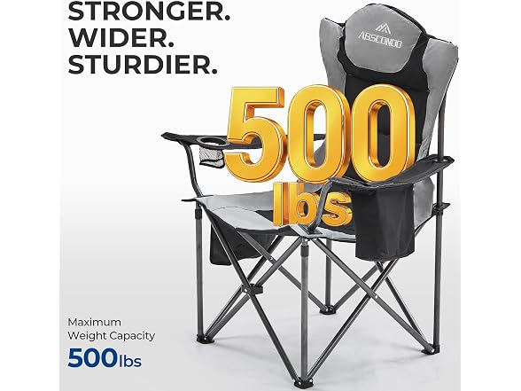 ABSCONDO 2 Pack Grey/Black Camping Chairs