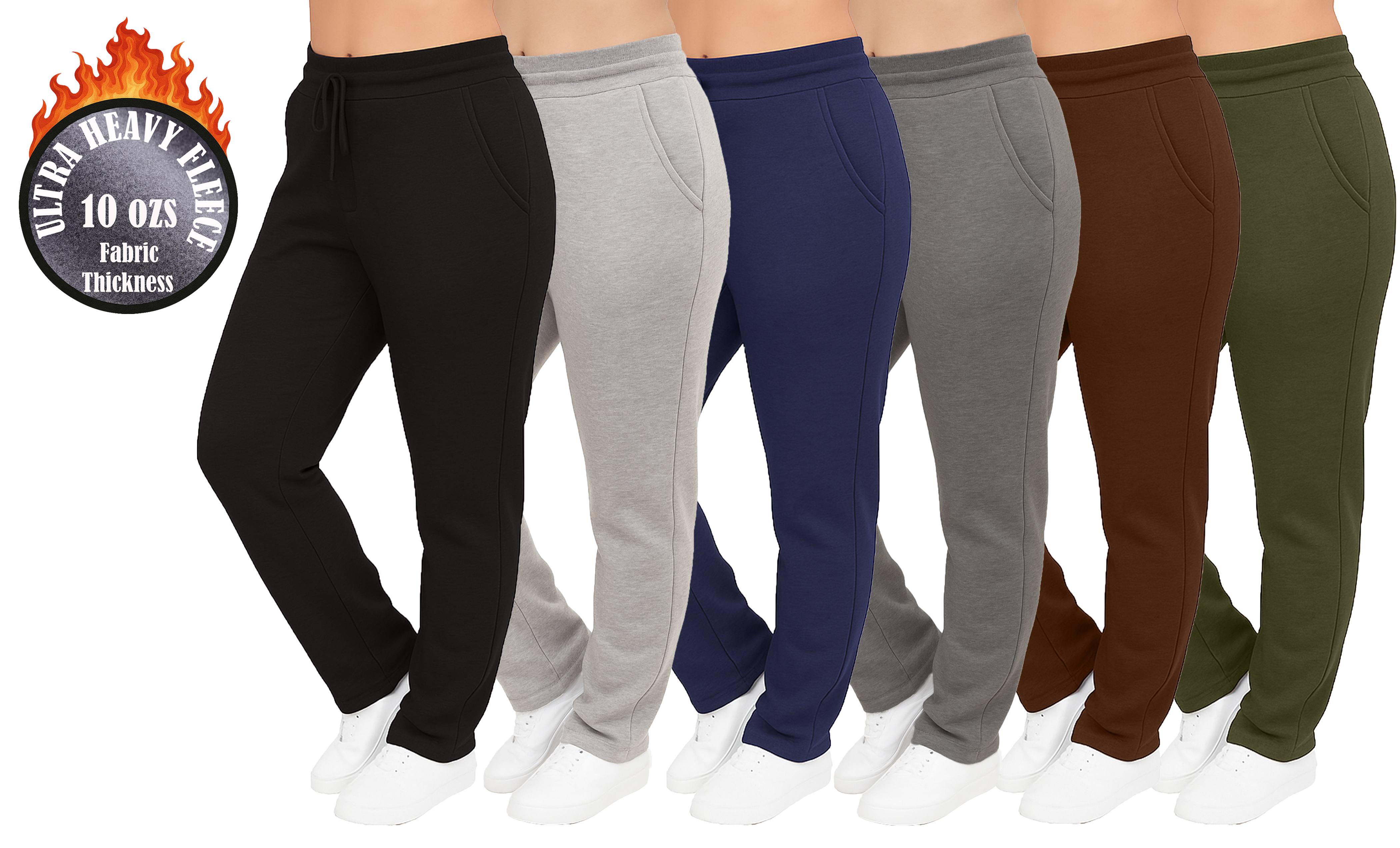 Womens Heavyweight Fleece-Lined Sweatpants (1 or 2pk) - Gallery 17