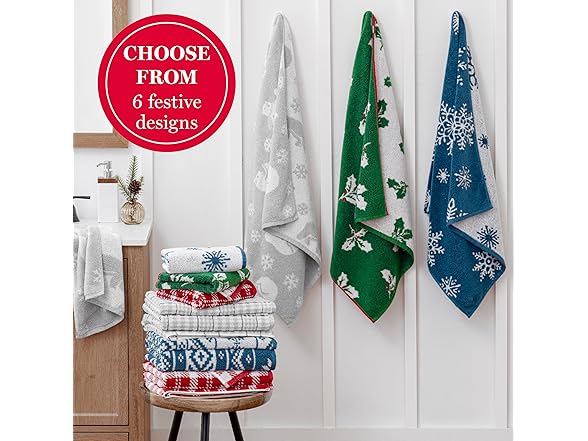 Martha Stewart Plaid Holiday Hand Towels, Set of 2