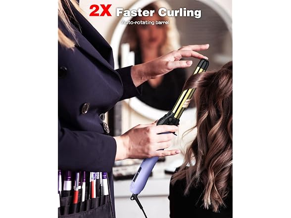 Rotating Automatic Curling Iron Set 3 Ceramic