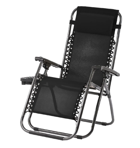 Adjustable Zero Gravity Folding Chair w/ Side Table- Gray - Gallery 5