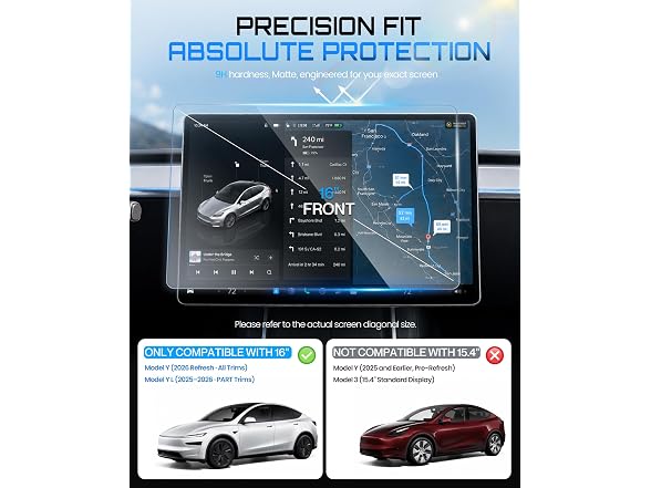 16“ Screen Protector for 2026 Tesla Model Y Juniper