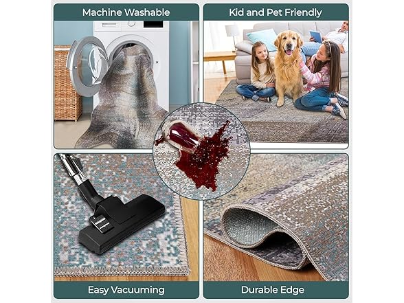 Superior Modern Abstract Washable Rug Ara Collection