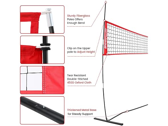 Bearwill 12FT Portable Volleyball Net