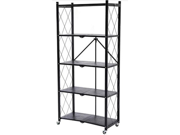 J&V Textiles 7053-BK 5-tier Metal Storage Shelf