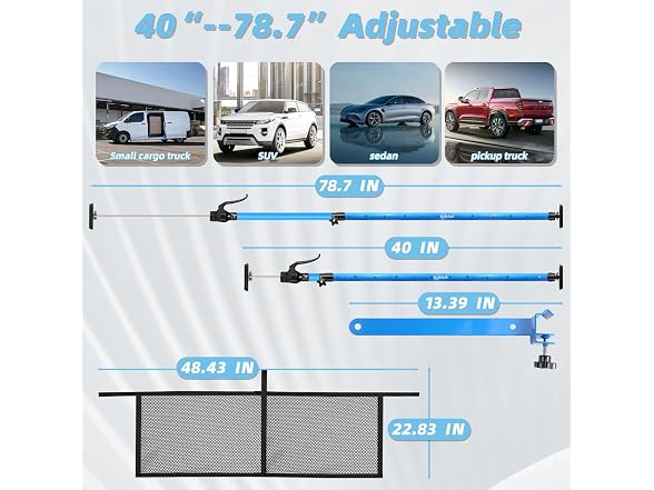 Leikius 79in Adjustable Cargo Bar 200LB