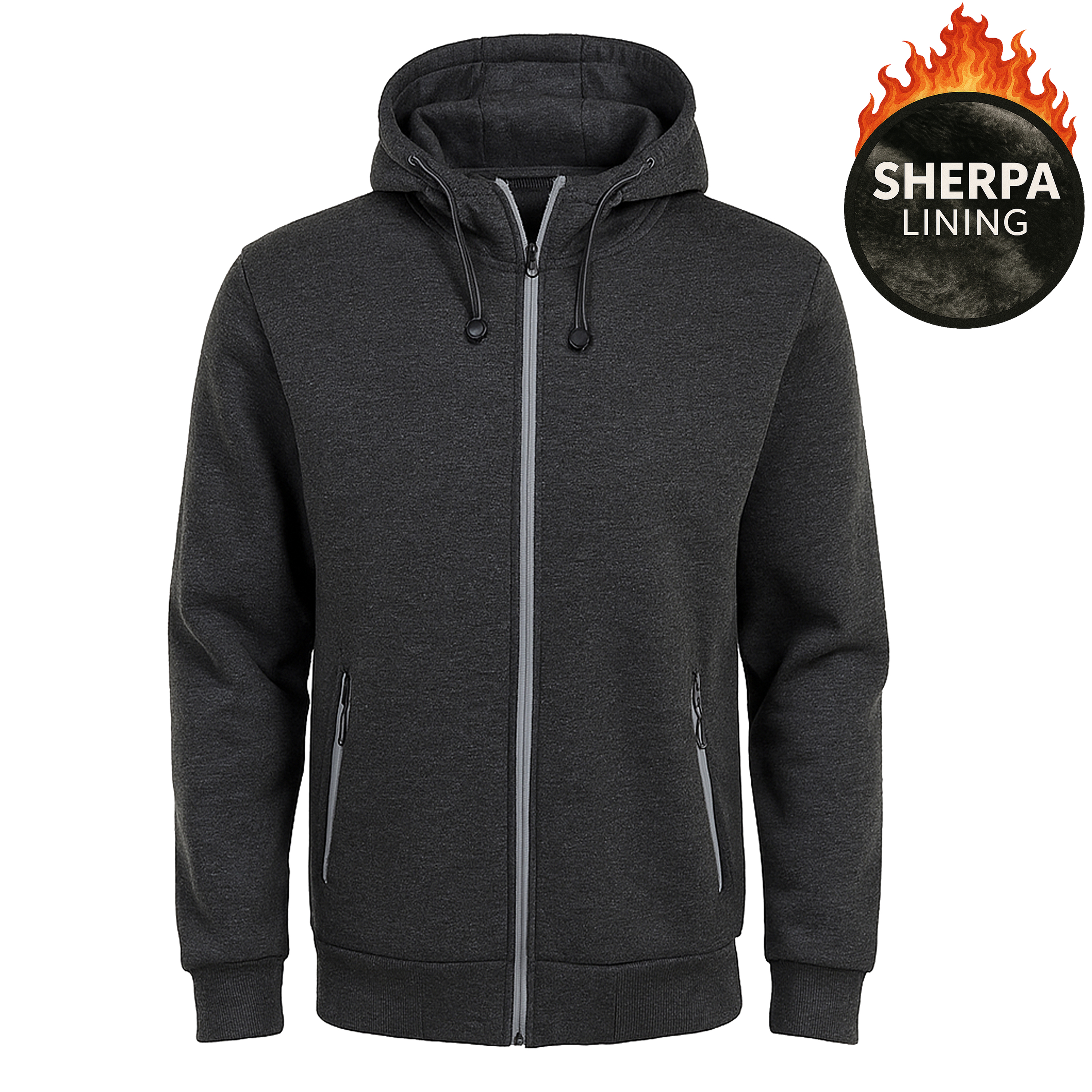 Mens Sherpa Classic Tech Zip Hoodie (S-3XL) - Gallery 24