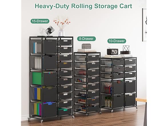 EasyPAG 15-Drawer Rolling Storage Cart