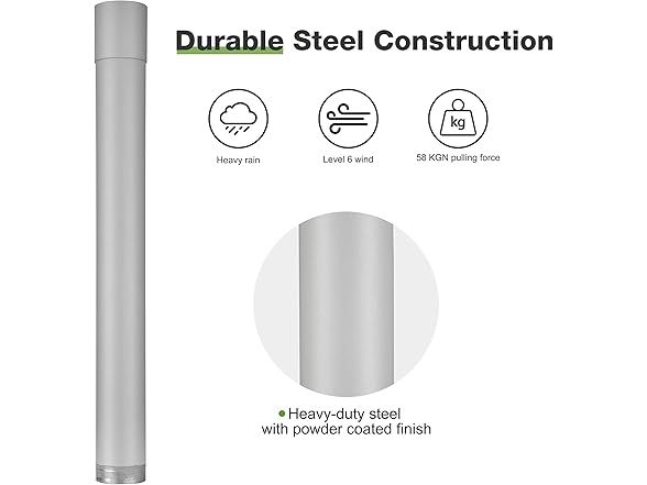 Yescom Sun Shade Sail Extension Pole 2Ft