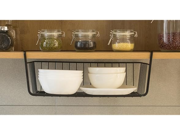 Hanging Under Shelf Metal Storage Basket, Set of 2