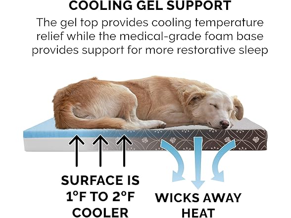 Furhaven Cooling Gel Bed for Small Dogs