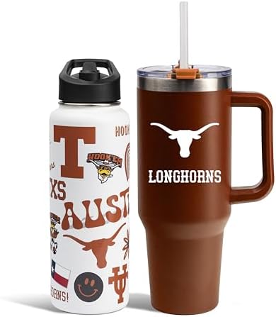 Memory Company NCAA Water Bottle and Tumbler with Straw Set