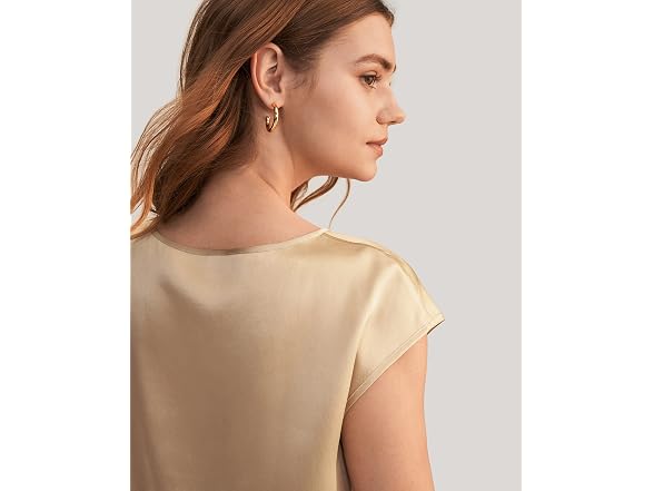 LilySilk Women (L) Tops Ladies Light Camel /12