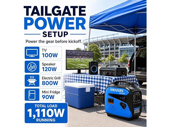 RINADURS Gas Powered Backup Generator 3500W