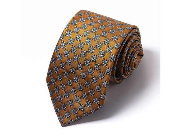 Formal Men’s Necktie - Golden Mosaic