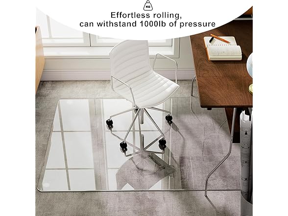 Tempered Glass Chair Mat, 54"x32"