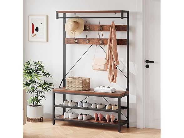 MegaChoice Hall Tree with Bench and Shoe Storage