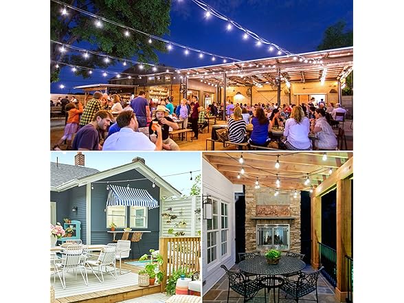 Lakumu Outdoor String Lights,96FT,Black