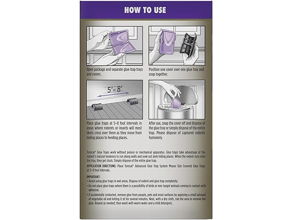 Mouse Glue Traps 2 Covers 4 Traps