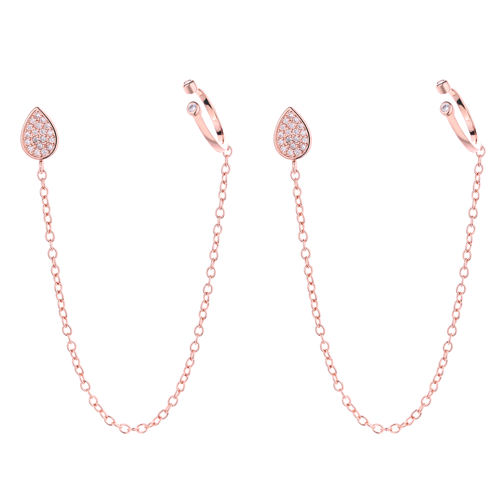 Sterling Silver Chained Earrings - Gallery 3