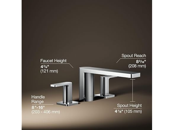 Kohler 27121-4-CP Parallel Two-Handle Deck-Mount Bath Faucet