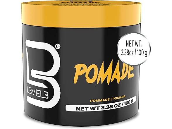 (3 Pack) Level 3 Hair Styling Pomade, Transparent, 3.5 oz