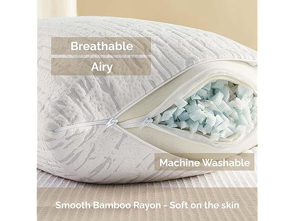 Clara Clark Memory Foam Pillows 6 Pack, Queen