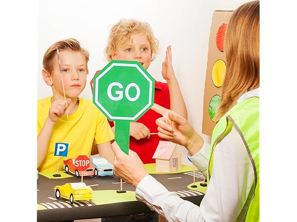 JHGCVX Stop and Go Sign 4pc 9.8x5.9