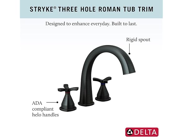 Delta Stryke Roman Tub Faucet, Oil Rubbed Bronze