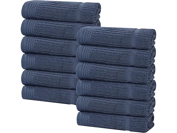 Superior 12PC Ultra Soft Quick Dry Medium Weight Small Towels