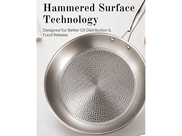 Titanium Pans for Cooking Hammered