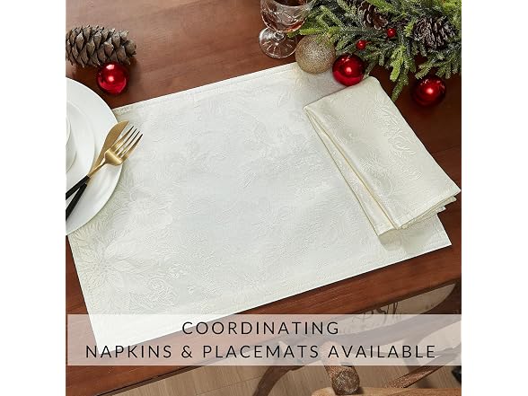 Threadmade Poinsettia Holiday Tablecloth