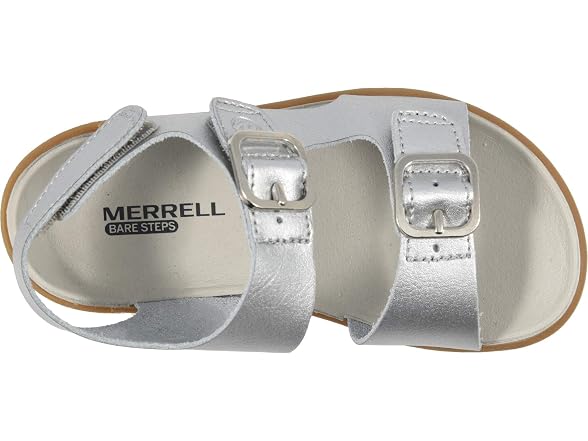 Merrell Girl's Bare Steps Sandal Sandal, silver, 085 Medium US Toddler
