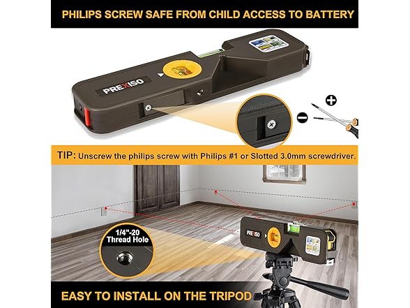 PREXISO 4-in-1 Line Laser Level, Torpedo Level