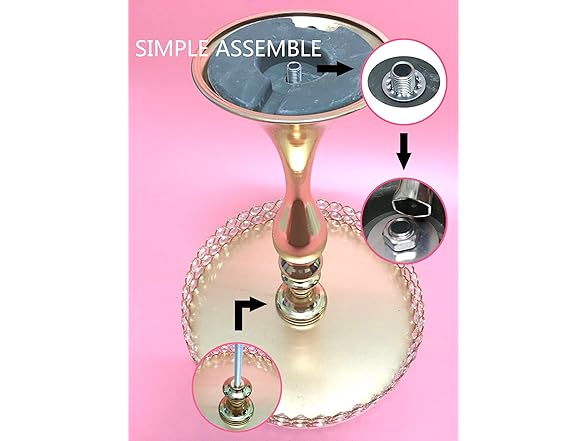 ADOUS HOUSE Crystal Cake Stand, Metal 
