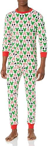 Amazon Essentials Disney | Marvel | Star Wars Men's Snug-Fit Pajama Sleep Sets, Mickey Holiday - Mens Snug-fit, XX-Large