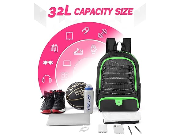 Backpack Unisex Ball & Shoes Compartment