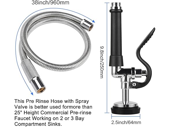 TBER Spray Valve 38" Pre-rinse Hose