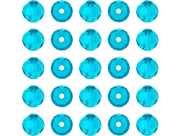 Mandala Crafts Turquoise 3mm Round Glass Crystal Beads