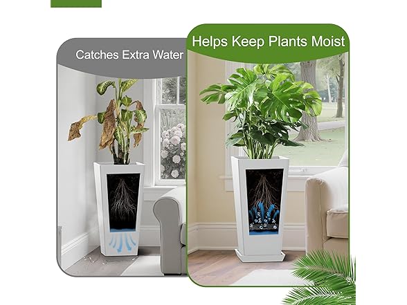 YESUNEED 24-Inch Tall Planters Set of 2 for Outdoor and Indo (Open Box)