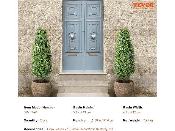 VEVOR Artificial Boxwood Topiary Tree - 36"