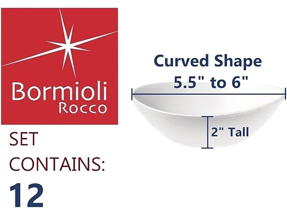 Bormioli Rocco Prometeo 6" Small Bowls, Set of 12