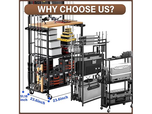 3-Tier Fishing Rod Storage Rack